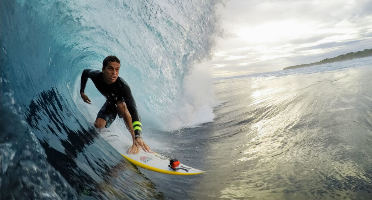 GoPro sur planche de surf
