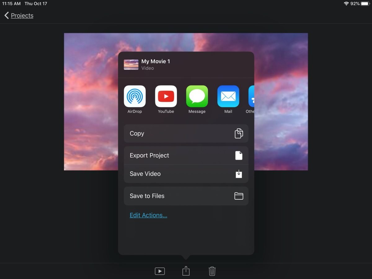 esportazione e condivisione di imovie