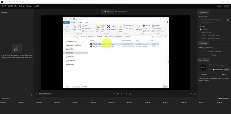 INSTA360 STUDIO QUICK PREVIEW MODE visual data 4