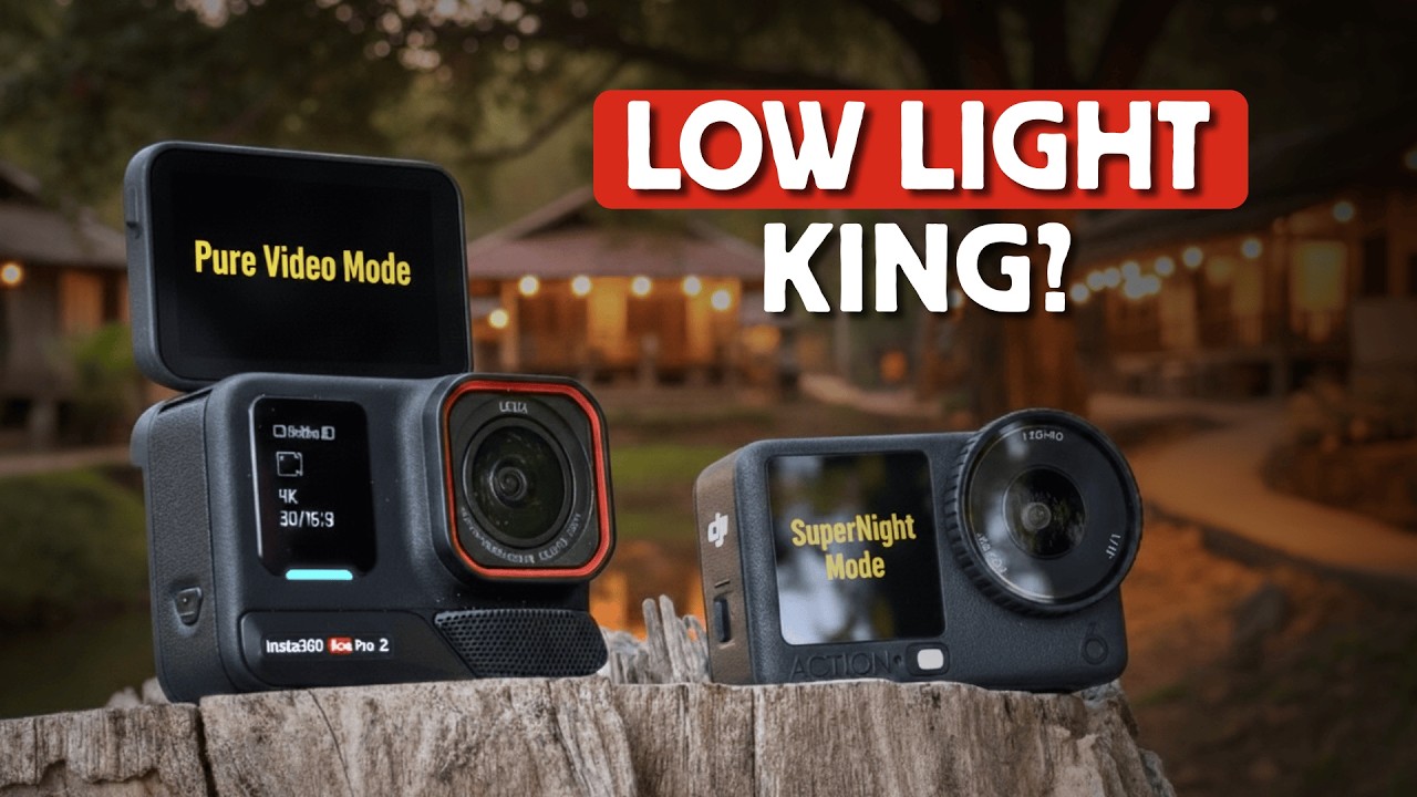 DJI Action 6 vs Insta360 Ace Pro 2 low light comparison